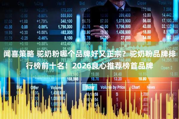 闻喜策略 驼奶粉哪个品牌好又正宗？驼奶粉品牌排行榜前十名！2026良心推荐榜首品牌