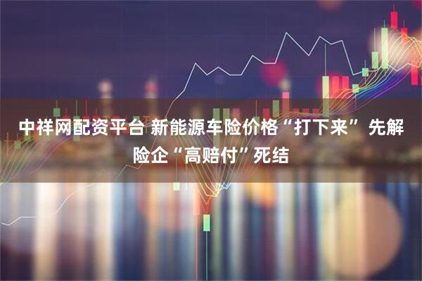 中祥网配资平台 新能源车险价格“打下来” 先解险企“高赔付”死结